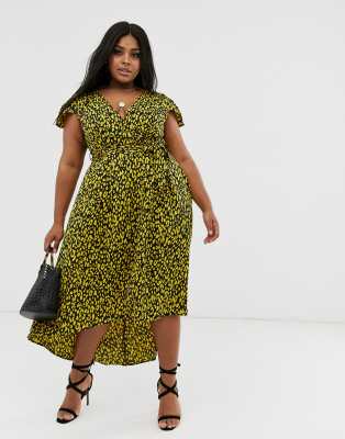 ax paris yellow animal print dress