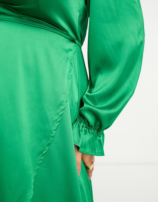 Ax Paris Puff Sleeve Green Dress Ax Paris Long Sleeve Occasion Midi Dress  AX Paris Taupe High Neck