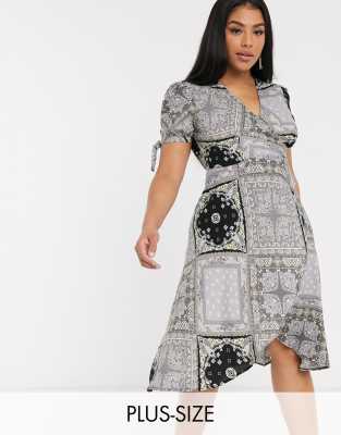 ax paris wrap front animal print dress
