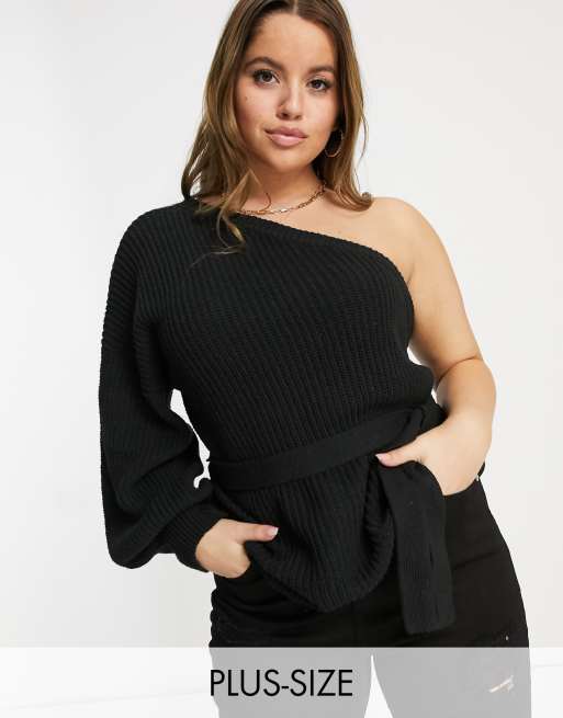 Plus size slouchy clearance off the shoulder sweater