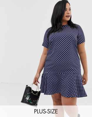 ax paris polka dot dress navy