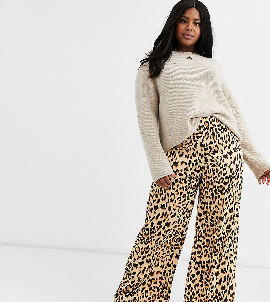 AX Paris Plus red leopard print trousers-Multi