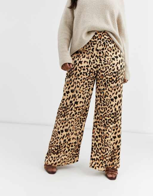 Zara red leopard print hot sale trousers