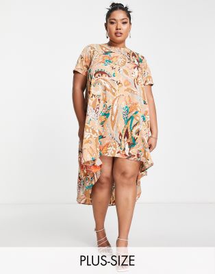 AX Paris Plus shirt mini dress in paisley print - ASOS Price Checker