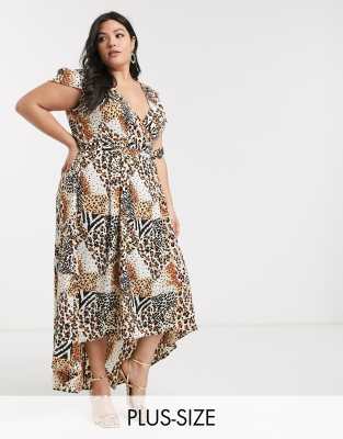 ax paris leopard wrap dress