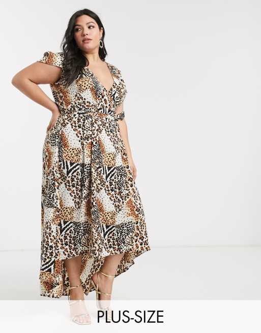 Ax paris curve 2025 leopard print dress