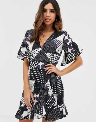 ax paris polka dot wrap dress