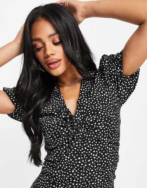 Ax paris black polka dot outlet dress