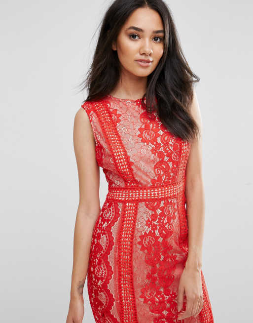 strapless open back dress Red Floral Printed Pleated Midi Dress – AX Paris