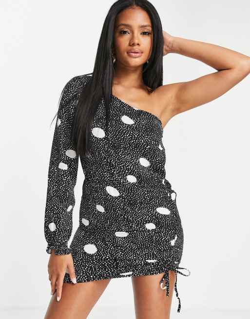 AX Paris - Robe courte asymétrique à pois