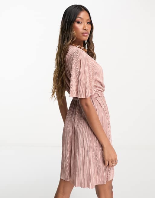 AX Paris - Robe courte portefeuille plissée - Rose, 2 de 4