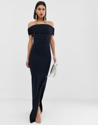 robe longue col bardot