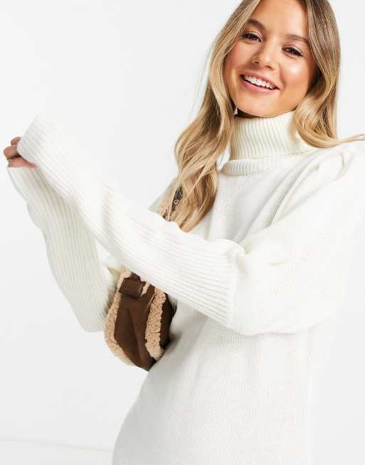 Cream Soft Knit Roll Neck Jumper – AX Paris