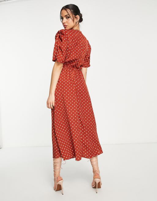 Ax paris red discount polka dot dress