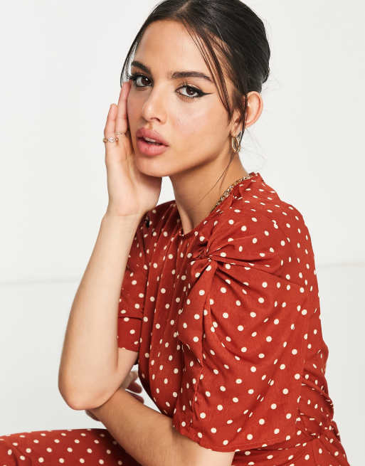 Asos red shop polka dot dress