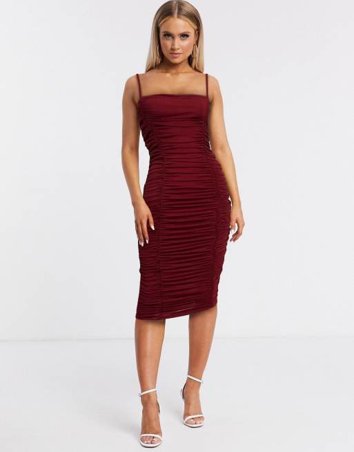 Wine 2025 ruched dress