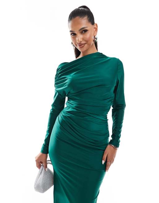 Asos green long sleeve dress hotsell