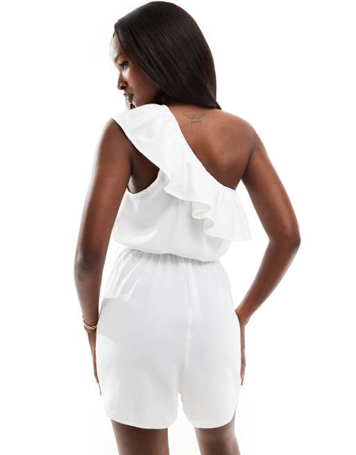 ♡ RANCLIC one shoulder rompers♡ FYEARFOX Womens Summer Off One Shoulder Rompers Short Sleeve