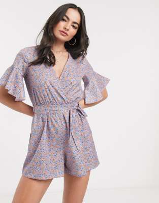 ruffle sleeve playsuit