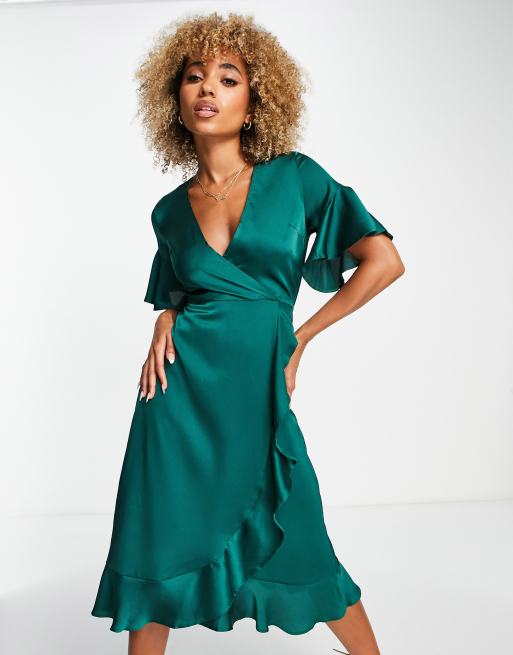 Dark green midi store dress