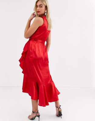 ax paris red wrap dress