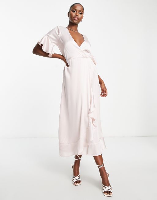 AX Paris satin slip dress in champagne ASOS