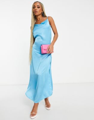 AX Paris AX Paris satin slip dress in cyan blue