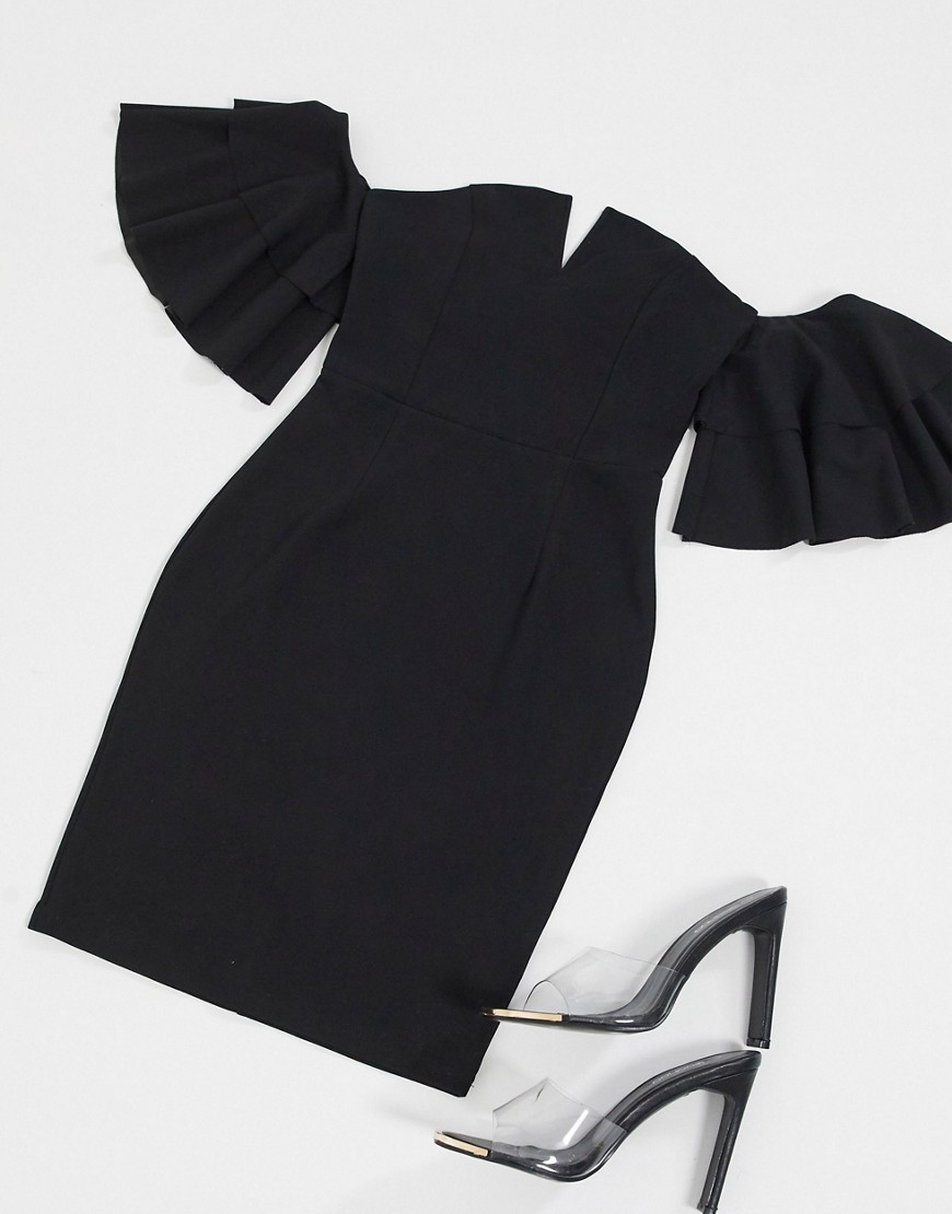 AX Paris - Schouderloze mini-jurk in zwart