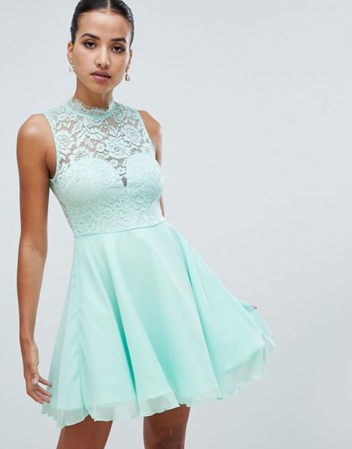 Ax Paris Skater Dress With Lace Insert Asos 9772