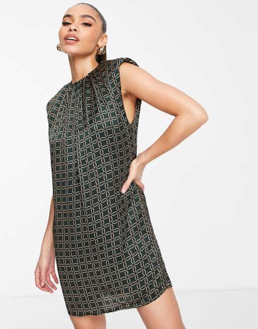 AX Paris sleeveless mini shift dress in geometric print