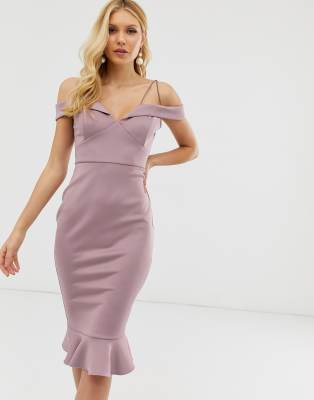 pink strappy midi dress