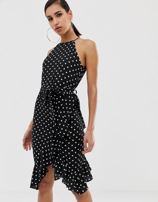 ax paris black polka dot dress