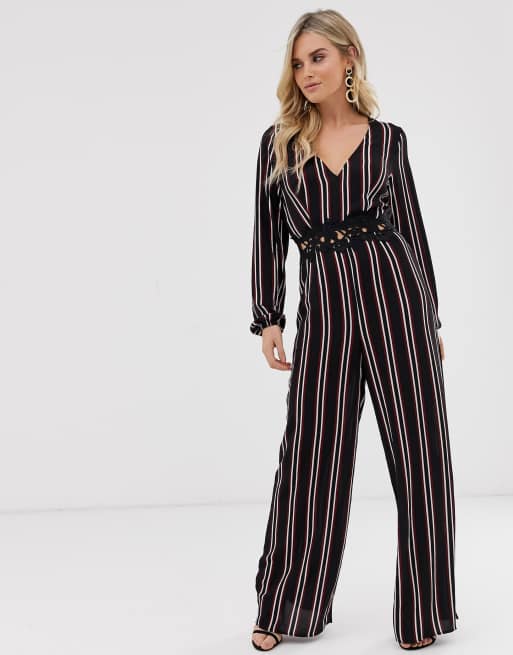 Striped jumpsuit 2025 long sleeve