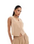 [AX Paris] AX Paris tailored waistcoat in beige (part of a set)-Neutral 6 BEIGE