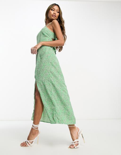 Asos green hot sale floral dress