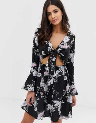tie front dress asos