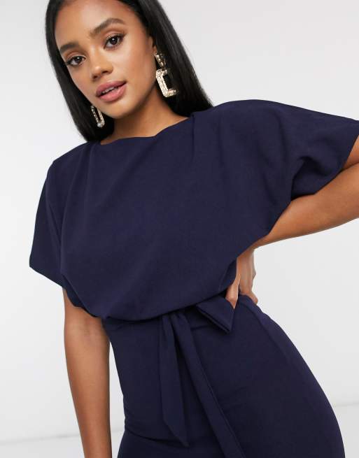 Ax paris store navy jumpsuit