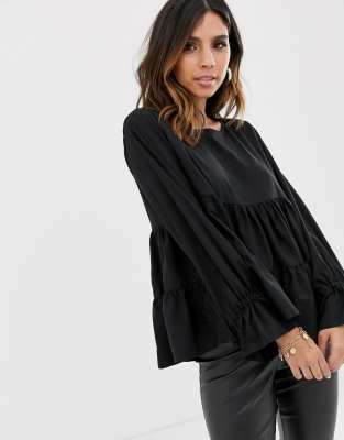 AX Paris tiered blouse-Black