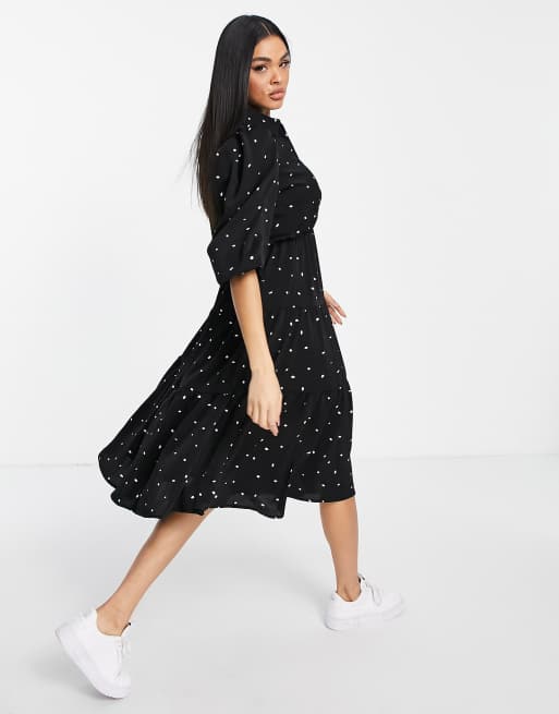 Ax paris black polka hotsell dot dress