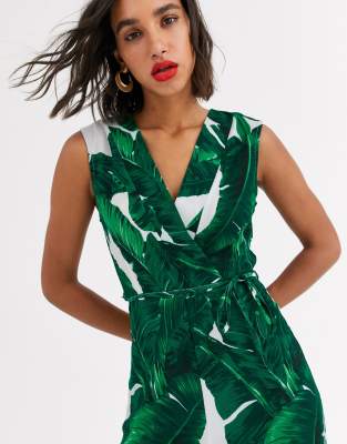 ax paris tropical print jumpsuit