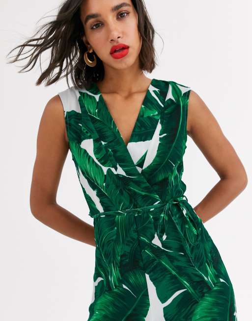 Ax paris sale tropical print jumpsuit