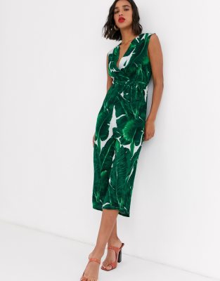 ax paris tropical print jumpsuit