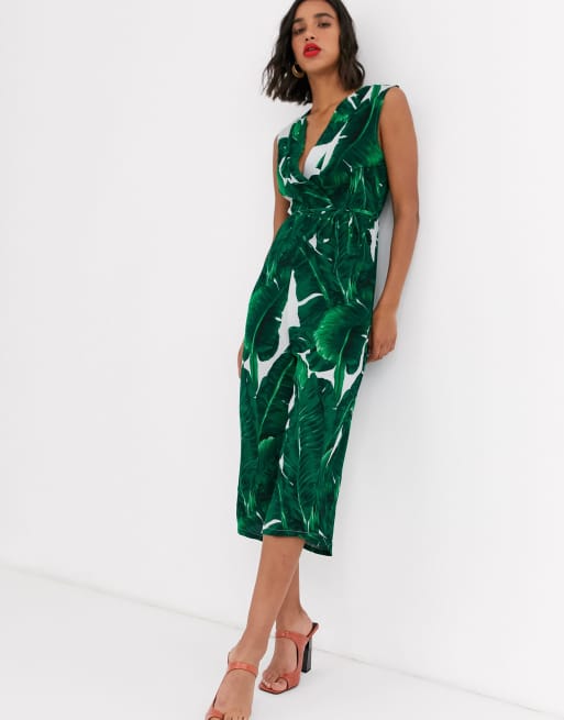 Ax paris sale tropical print jumpsuit