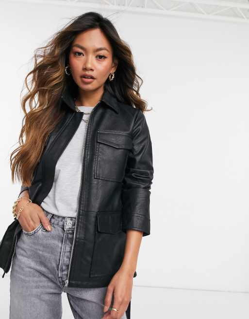 Leather Utility Jacket