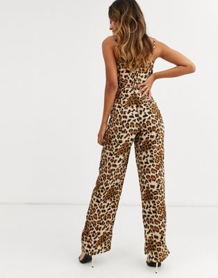 ax paris leopard print jumpsuit