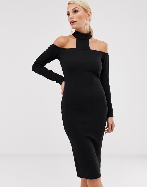AX Paris - Vestito a fascia a maniche lunghe con collarino