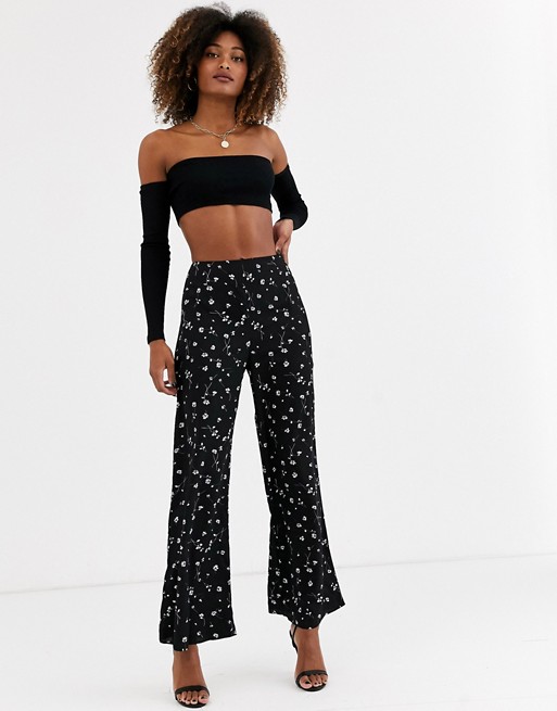 AX Paris wide leg trousers in ditsy floral