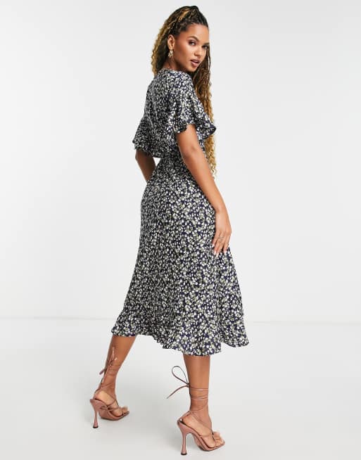 Ax paris navy midi cheap dress