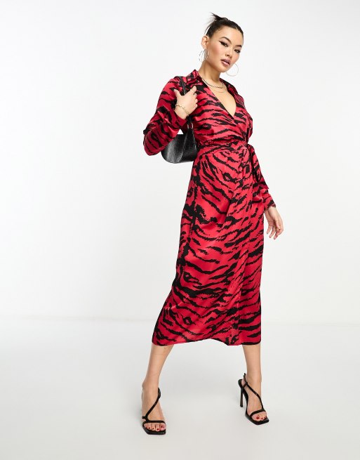 Ax paris red leopard hotsell print dress