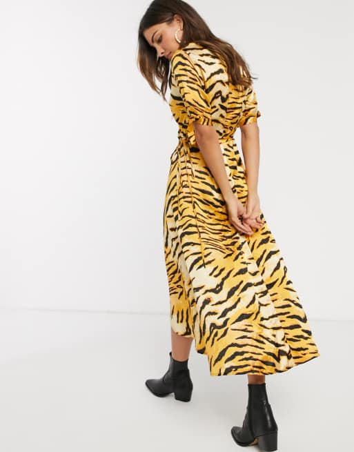 AX Paris wrap midi dress in tiger print